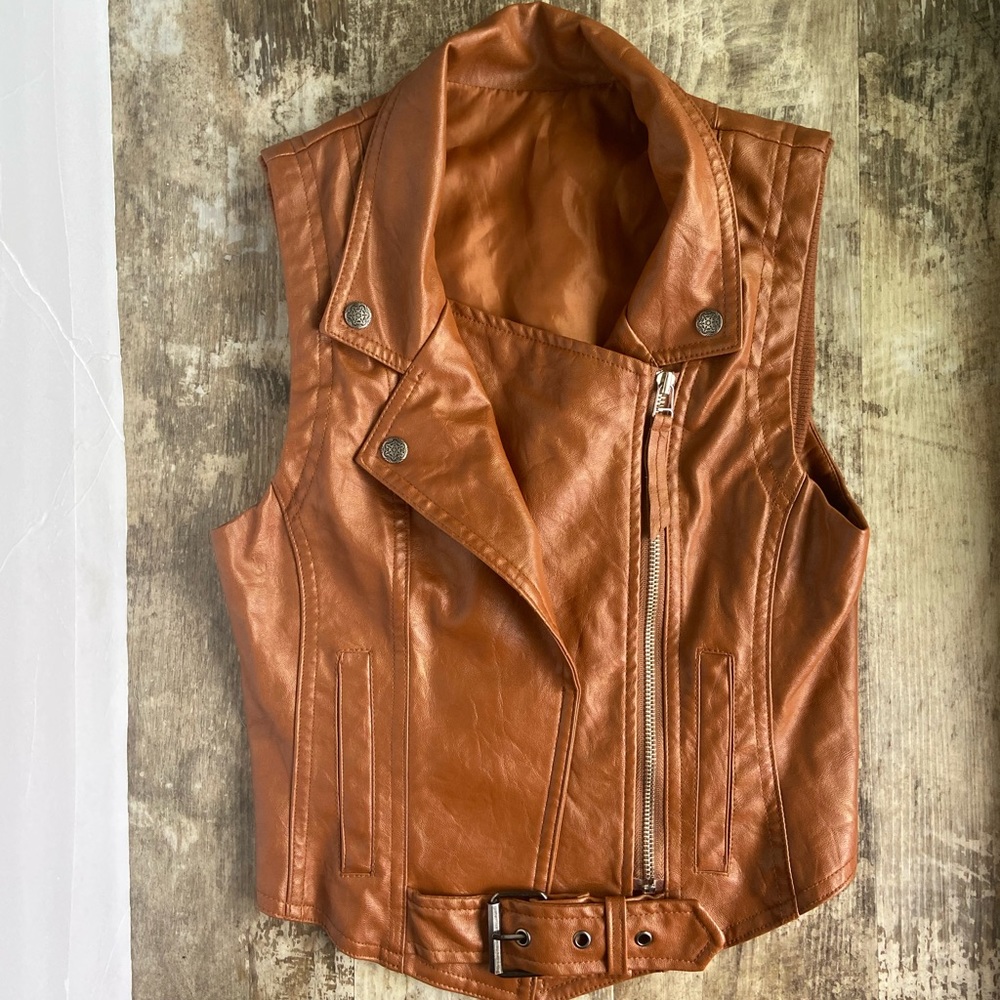 Western style faux leather jacket